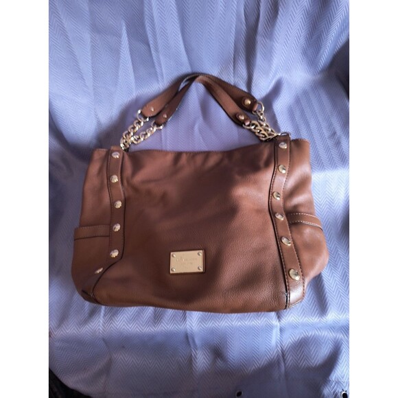 Michael Kors Leather Large Shoulder Bag Brown Hobo - Picture 1 of 10